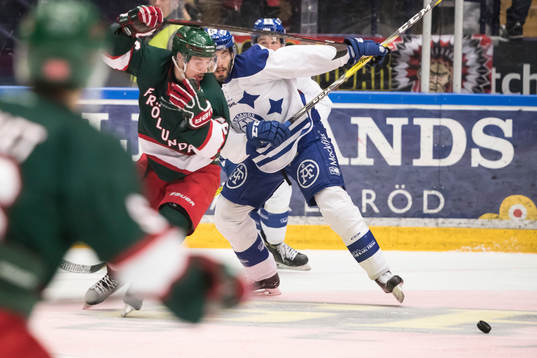 Leksands Markus Lauridsen och Frölundas Joel Lundqvist i