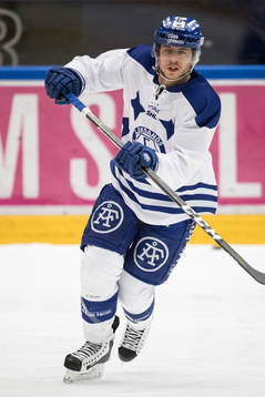 Leksands János Hári i ishockeymatchen i SHL mellan