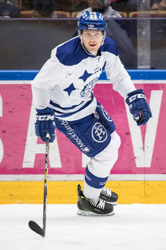 Leksands Lukas Ericsson i ishockeymatchen i SHL mellan