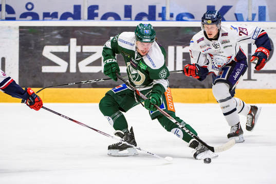 Färjestads Joakim Nygård och Linköpings Gabriel Carlsson