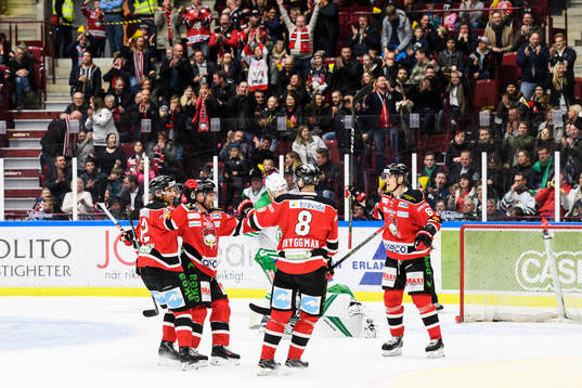 Malmö Redhawks spelare jublar