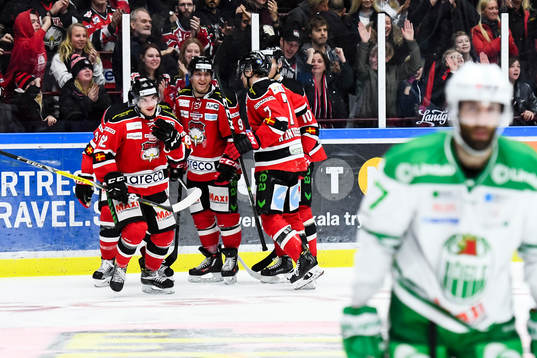 Malmö Redhawks Lukas Haudum  jublar