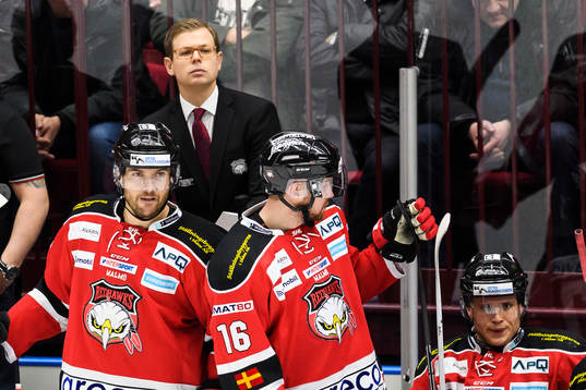 Malmö Redhawks Noah Welch och Magnus Häggström