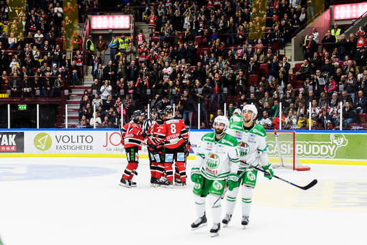 Malmö Redhawks spelare jublar