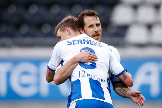 IFK Göteborgs Sören Rieks och Tobias Hysen jublar