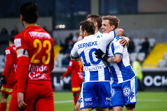 IFK Göteborgs Sören Rieks och Tobias Hysen jublar