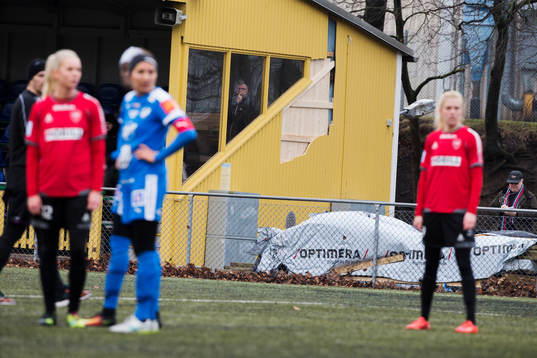 En del av Limhamns IP som blivit renoverat pga