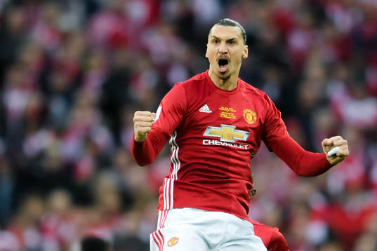 Manchester Uniteds Zlatan Ibrahimovic jublar