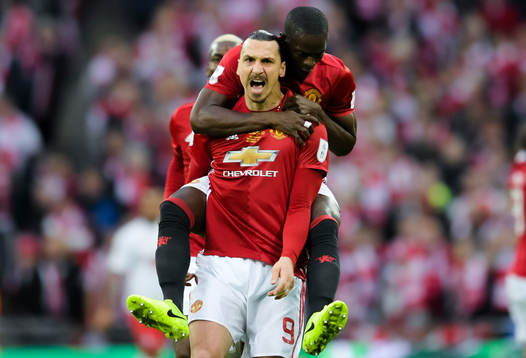 Manchester Uniteds Zlatan Ibrahimovic jublar
