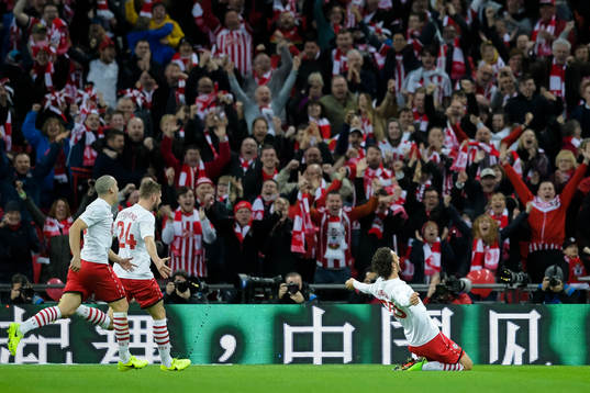 Southamptons Manolo Gabbiadini jublar