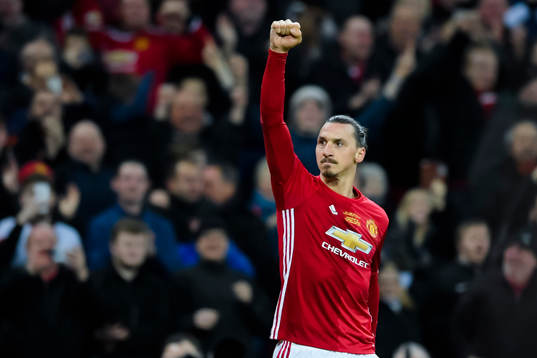 Manchester Uniteds Zlatan Ibrahimovic jublar