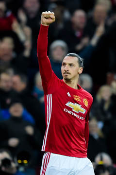 Manchester Uniteds Zlatan Ibrahimovic jublar
