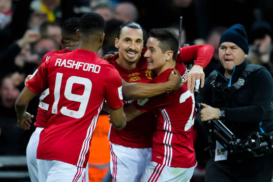 Manchester Uniteds Zlatan Ibrahimovic jublar