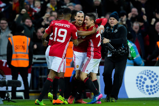Manchester Uniteds Zlatan Ibrahimovic jublar