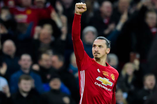 Manchester Uniteds Zlatan Ibrahimovic jublar