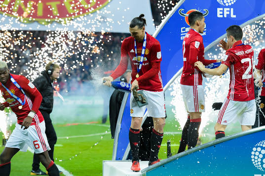 Manchester Uniteds Zlatan Ibrahimovic jublar