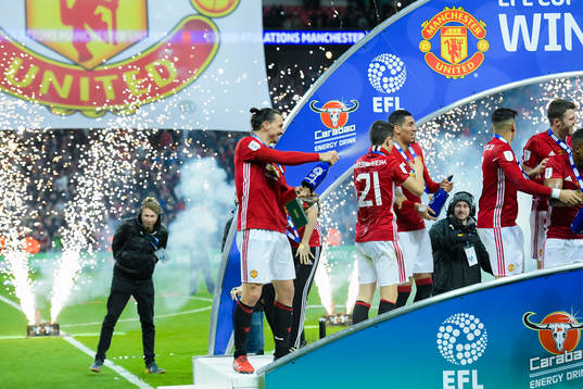 Manchester Uniteds Zlatan Ibrahimovic jublar