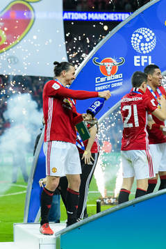 Manchester Uniteds Zlatan Ibrahimovic jublar