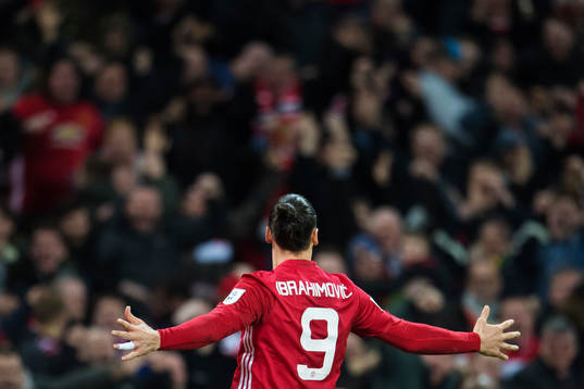 Manchester Uniteds Zlatan Ibrahimovic jublar