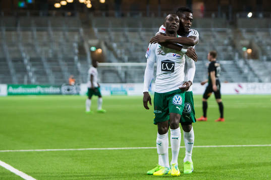 Hammarbys Pa Amat Dibba jublar med Gershon Koffie