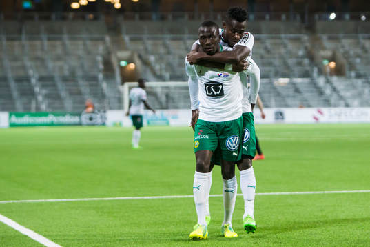 Hammarbys Pa Amat Dibba jublar med Gershon Koffie