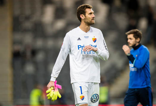 Djurgårdens målvakt Andreas Isaksson deppar
