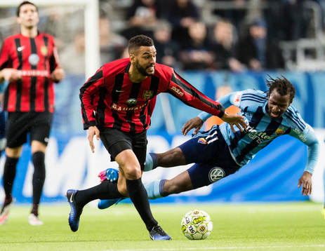 Djurgårdens Amadou Jawo faller