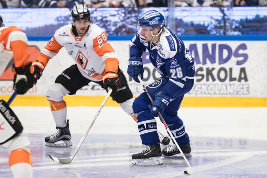Leksands Patrik Norén och Karlskronas Daniel Gunnarsson i