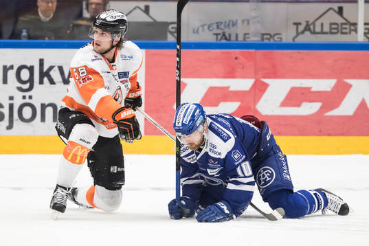 Karlskronas Daniel Gunnarsson och Leksands Mattias Ritola i
