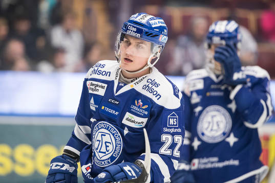 Leksands Martin Grönberg i ishockeymatchen i SHL mellan