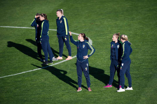 Sveriges Lotta Schelin, Emma Berglund och Olivia Schough