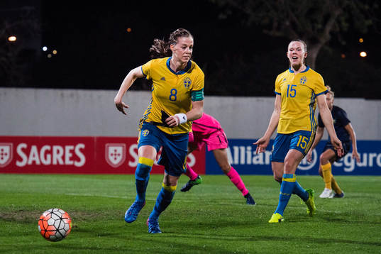 Sveriges Lotta Schelin och Jessica Samuelsson