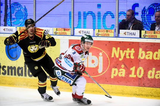Brynäs Jesper Jensen och Frölundas Simon Hjalmarsson