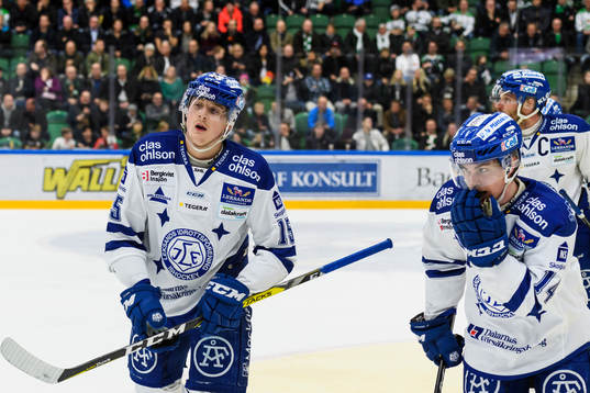 Leksands Johan Porsberger  och Oskar Lang jublar