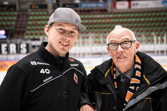 Karlskronas målvakt Johan Holmqvist och Leif "Honken"