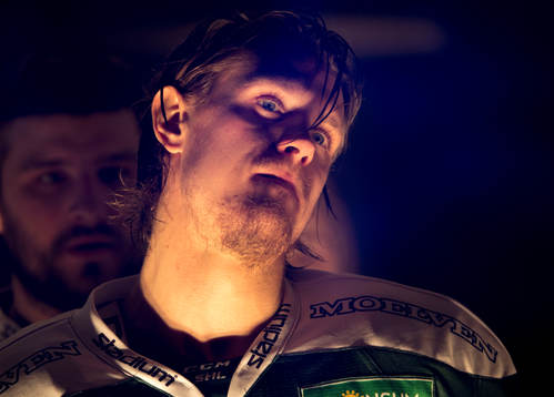 Färjestads Magnus Nygren innan ishockeymatchen i SHL
