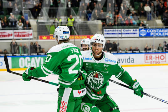 Rögles Mathias From och Alen Bibic jublar
