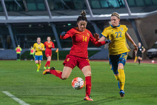 Kinas Zhao Rong och Sveriges Olivia Schough