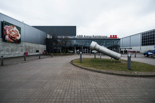 ABB arena utvändigt innan ishockeymatchen i SHL mellan