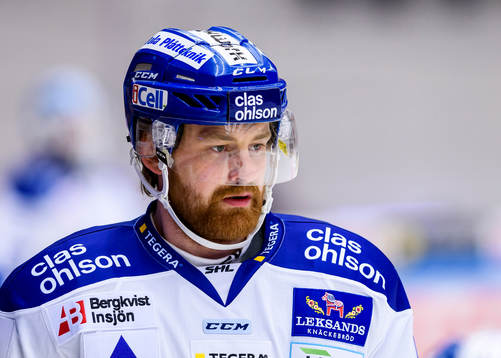 Leksands Mattias Ritola på uppvärmningen