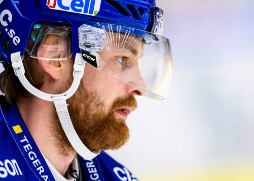 Leksands Mattias Ritola på uppvärmningen