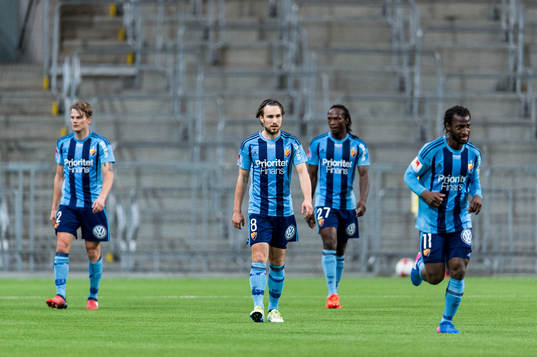 Djurgårdens Tim Björkström, Kevin Walker, Kebba Ceesay,