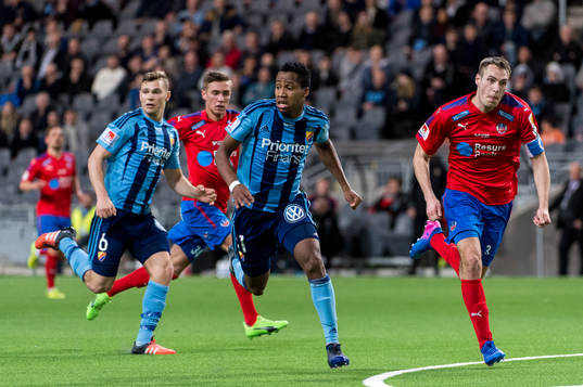 Djurgårdens Mihlali Mayambela och Helsingborgs Frederik
