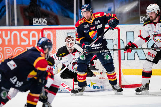 Djurgårdens Calle Ridderwall (närmast i bild) gör 2-0