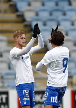 Norrköpings Kalle Holmberg och David Moberg Karlsson jublar
