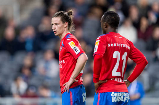 Helsingborgs Jesper Lange och Monday Samuel