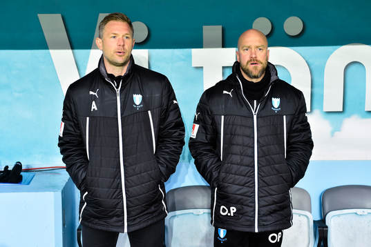Malmö FFs tränare Magnus Pehrsson och assisterande