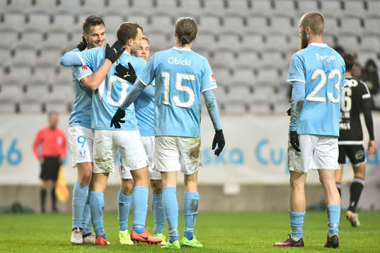 Malmö FFs Markus Rosenberg , Magnus Wolff Eikrem , Oscar