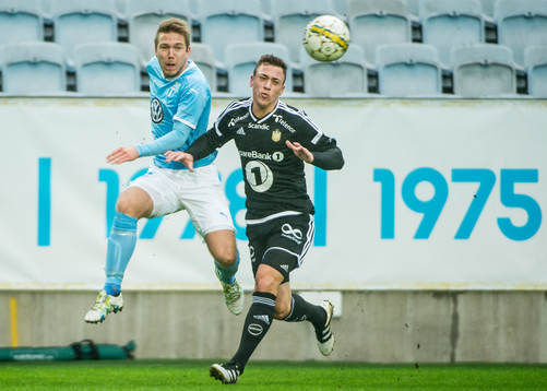 Malmö FFs Anton Tinnerholm mot Rosenborgs Anders Konradsen