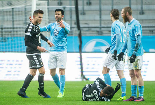 Rosenborgs Matthias Vilhjalmsson och Elbasan Rashani